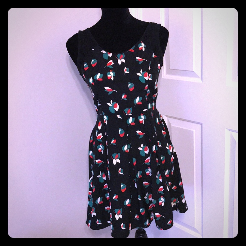 Black mini dress with lace detailing Sz S